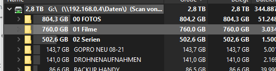 So sieht es noch auf der kaputten HDD aus, 