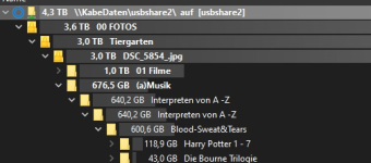 So sieht es jetzt auf der neuen HDD aus...